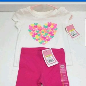 Baby Girl 12M 2 Piece Pant/Top T-Shirt  W